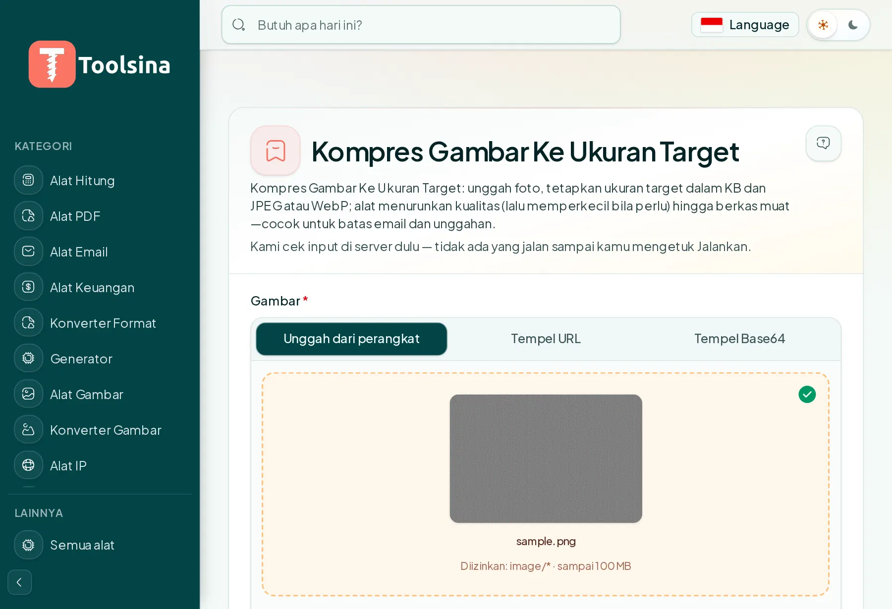 Periksa berkas Anda dan sesuaikan opsinya — Cara Mengompres Gambar ke Ukuran File Target (KB)