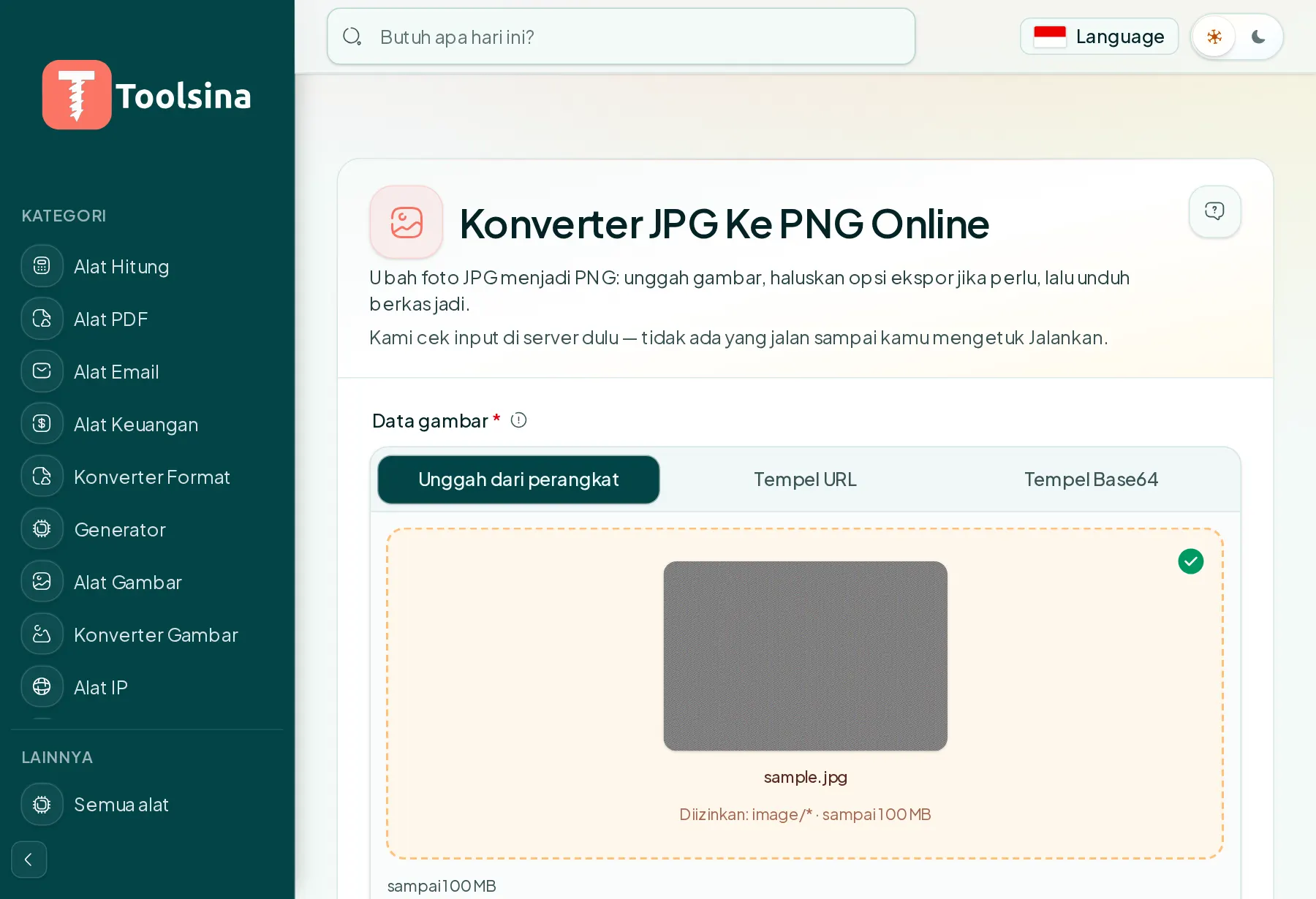 Periksa berkas Anda dan sesuaikan opsinya — Cara Mengonversi JPG ke PNG (Gratis, Online)