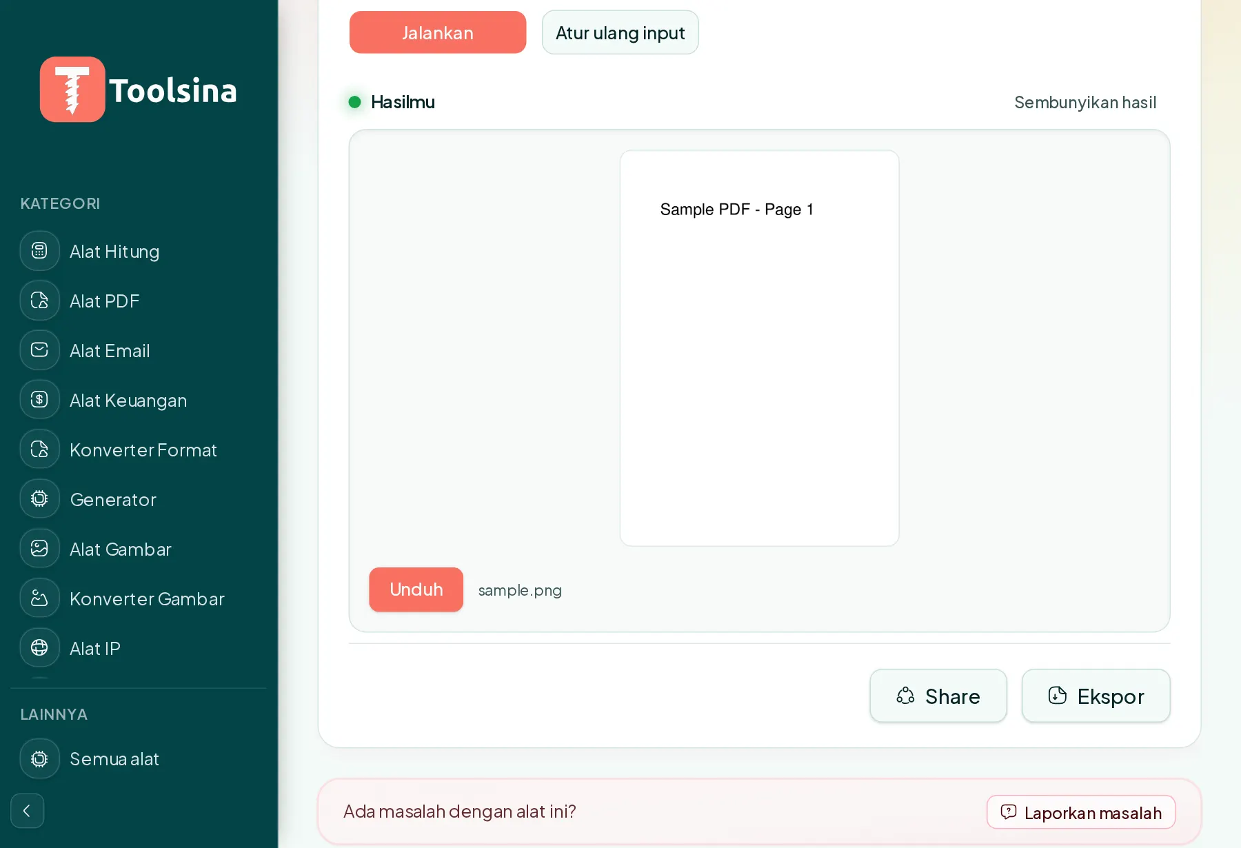 Jalankan, lalu unduh hasilnya — Cara Mengonversi Halaman PDF menjadi Gambar (PNG atau JPG)