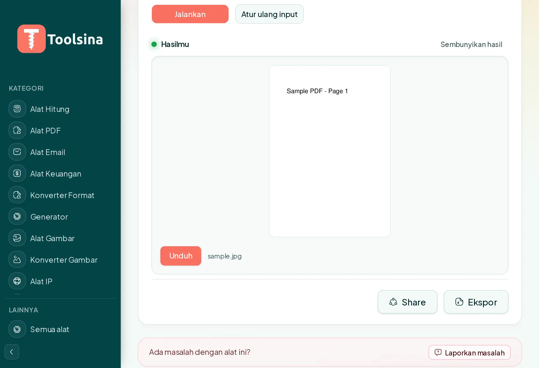Jalankan, lalu unduh hasilnya — Cara Mengonversi PDF ke JPG (Gratis, Online)