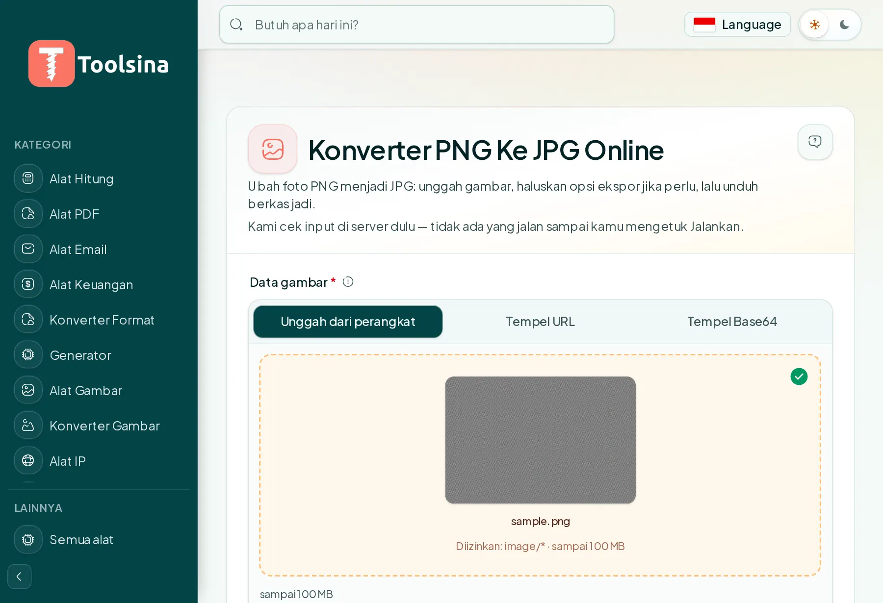 Periksa berkas Anda dan sesuaikan opsinya — Cara Mengonversi PNG ke JPG (Gratis, Online)