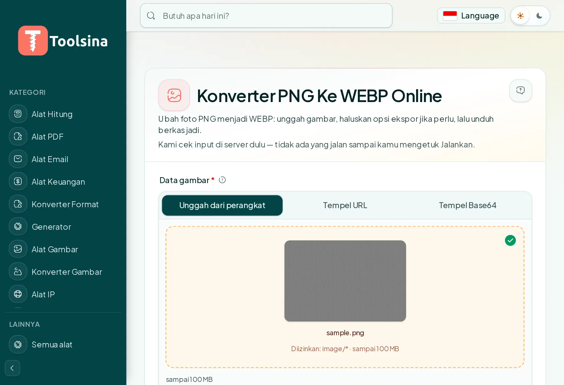 Periksa berkas Anda dan sesuaikan opsinya — Cara Mengonversi PNG ke WebP (Gratis, Online)