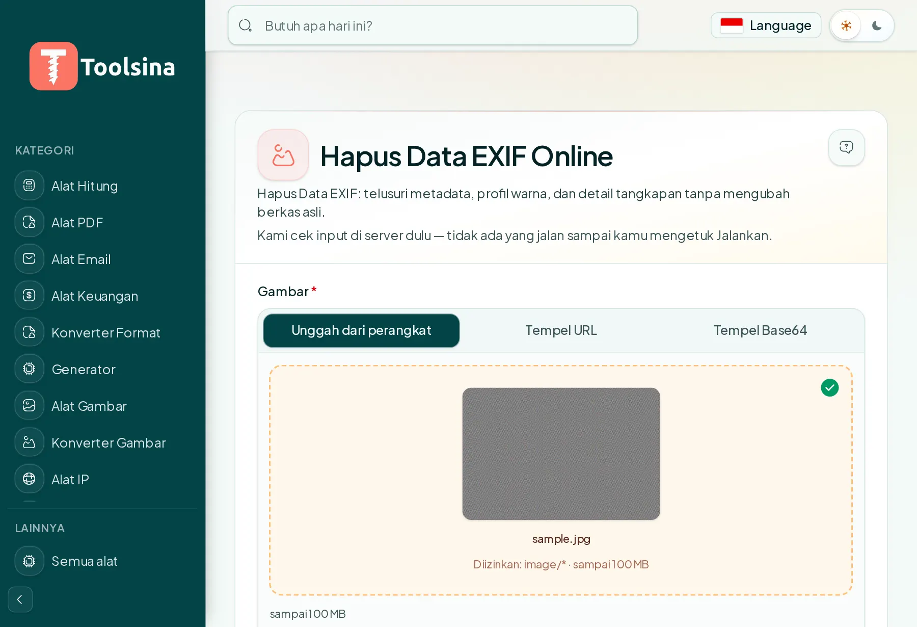 Periksa berkas Anda dan sesuaikan opsinya — Cara Menghapus Data EXIF (Metadata) dari Foto