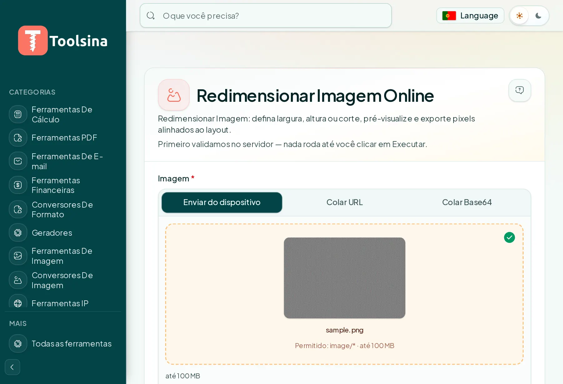 Verifique seu arquivo e ajuste as opções — Como redimensionar uma imagem (grátis, online)